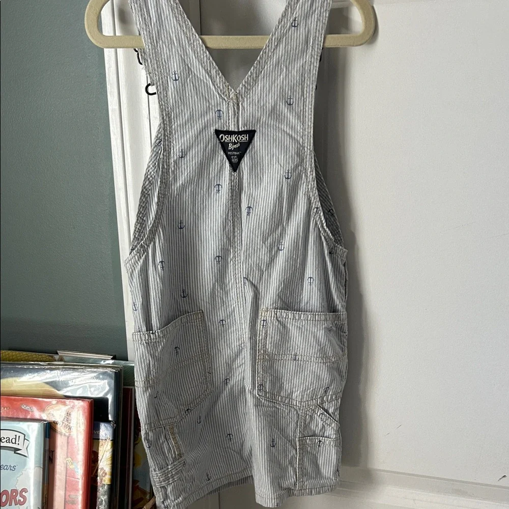 OshKosh B'gosh Striped Anchor Overalls